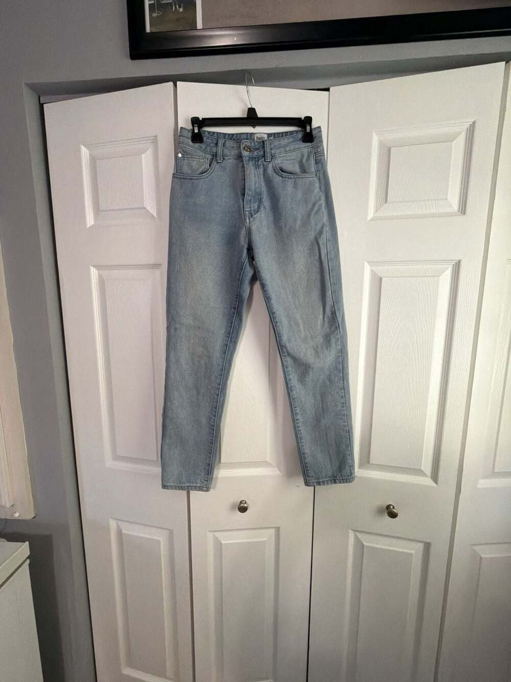 Princess Polly Light Wash High Rise Straight Leg Jeans